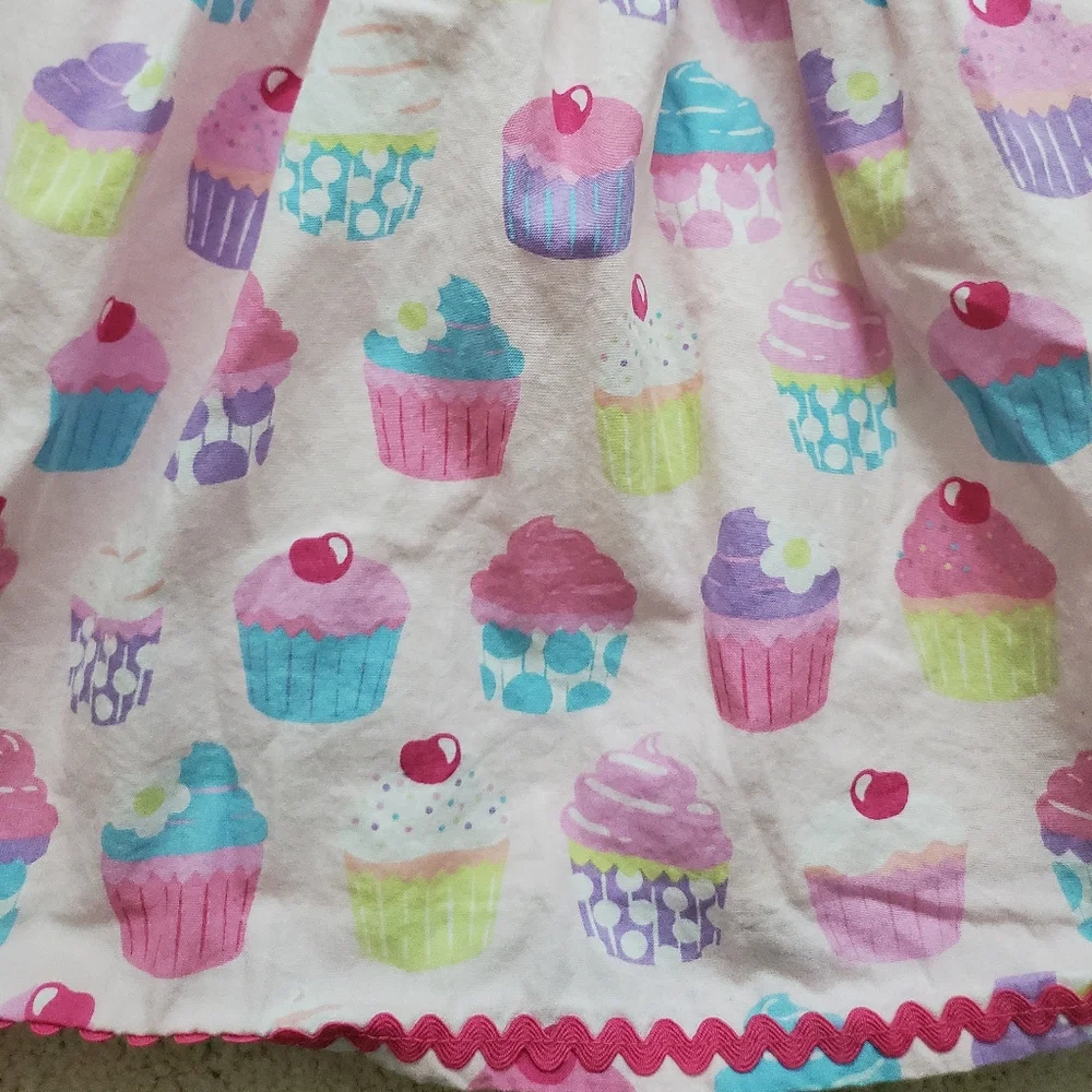Gymboree Girls Pink Cupcake Embroidered Smocked Dress sz12-18m